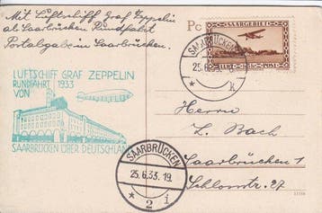 Sarre 1933 - Graf Zeppelin - Saarland Rondrit - leuke, Gestempeld
