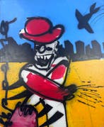 Herman Brood | Origineel Schilderij: De Hoed, Ophalen of Verzenden