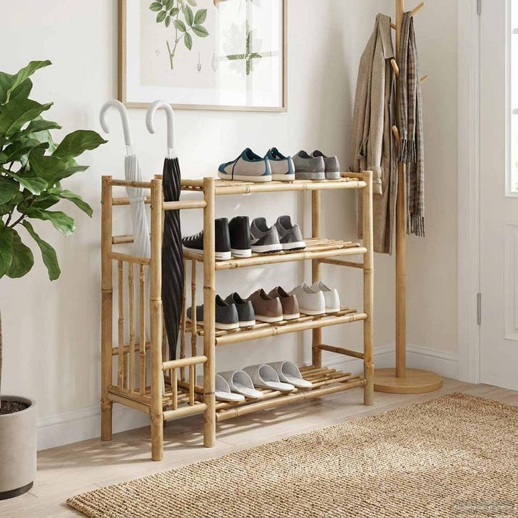vidaXL Schoenenrek met plank met opslag Naturel 88 x 27 x 80, Huis en Inrichting, Kasten | Schoenenrekken, Nieuw, Verzenden