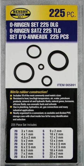 225 Delig O-ringen Set - O Ring - Rubber Ringen - Afdichting, Ophalen of Verzenden, Nieuw