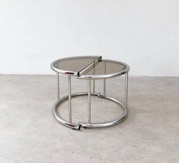 Set bijzettafels (2) - Metaal, Glas