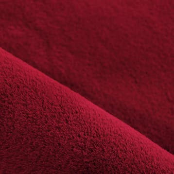 Rond Wasbaar Vloerkleed | Pouffy | Uni | Rood | 120x120 cm, Verzenden, Nieuw