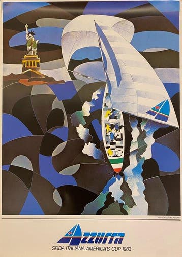 Ugo Nespolo - Azzurra - Sfida Italiana AMERICAS CUP 1983 -, Antiek en Kunst