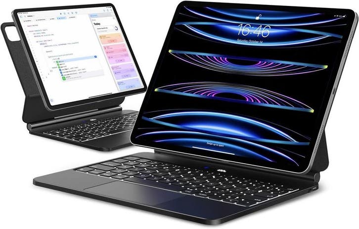 iPad Pro 12,9 Hoes met Toetsenbord - 72% Korting - Laatste, Computers en Software, Tablet-hoezen, 13 inch of meer, Gebruikt, Bescherming voor- en achterkant