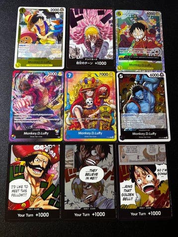 Bandai - 9 Card - One Piece - Monkey D. Luffy P-043, Nieuw