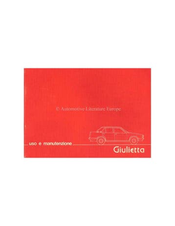 1979 ALFA ROMEO GIULIETTA INSTRUCTIEBOEKJE ITALIAANS, Auto diversen, Handleidingen en Instructieboekjes