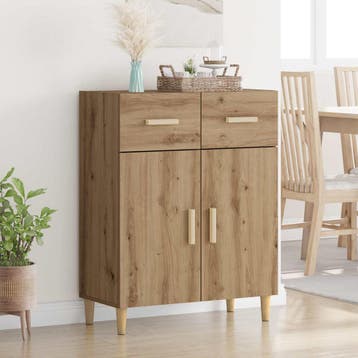 vidaXL Dressoir artisanaal eikenkleurig 34 x 69.5 x 89 cm, Verzenden, Nieuw, Overige houtsoorten, Minder dan 50 cm