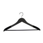 Hanger black Helena 44 cm Flock 1 cm dik met houten bar