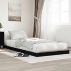 vidaXL Vloer bedframe Zwart Eiken 80 x 200 cm Bewerkt hout, Verzenden, Nieuw, Zwart, Hout