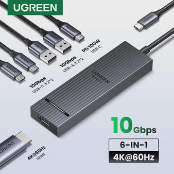 UGREEN USB-C Hub 10Gbps, 4K@60Hz HDMI, 100W PD Docking Stati, Verzenden, Nieuw