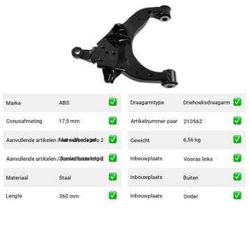 Draagarm Toyota 4 Runner 2.7 4WD (N18) Van 1995-11 tot 2002-, Verzenden, Nieuw, Toyota