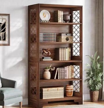 Vintage Boekenkast met 6 Planken, Verzenden, Nieuw