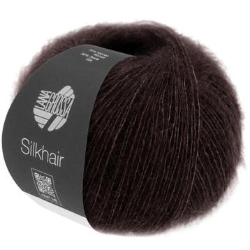 Lana Grossa Silkhair - 209 Zwartbruin - Superkid Mohair &, Ophalen of Verzenden, Nieuw