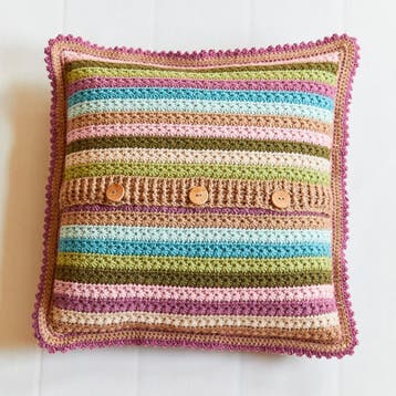 Haakpatroon Sterren Kussen - vierkant sierkussen met knoop, Ophalen of Verzenden, Nieuw
