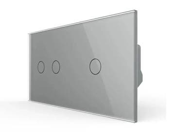 Livolo Touchscreen Lichtknop – Grijs | 2+1 | LED Dimmer, Ophalen of Verzenden, Nieuw, Schakelaar