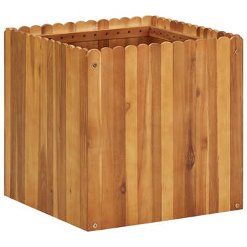 vidaXL Plantenbak verhoogd 50x50x50 cm massief acaciahout, Tuin en Terras, Verzenden, Minder dan 60 cm, Nieuw, Hout