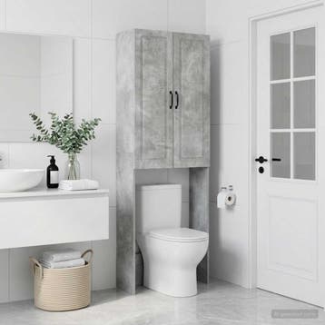 vidaXL Toiletkast UTRECHT Betongrijs 66 x 25,5 x 190 cm, Verzenden, Nieuw