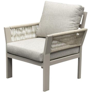 Saigon lounge tuinstoel aluminium latte soft grey kussens, Tuin en Terras, Tuinstoelen, Ophalen of Verzenden, Nieuw, Aluminium