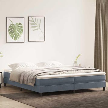 vidaXL Boxspringbed zonder matras 200x210 cm fluweel, Verzenden, Nieuw, Grijs, Stof