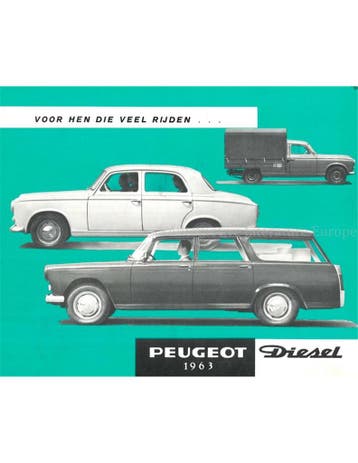 1963 PEUGEOT 403 | 404 DIESEL BROCHURE NEDERLANDS, Nieuw, Peugeot, Author