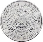 Duitsland, keizerrijk 5 Mark 1908 / Hamburg (Zonder, Postzegels en Munten, Munten | Europa | Niet-Euromunten