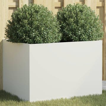 vidaXL Plantenbak 62x47x46 cm staal wit, Tuin en Terras, Verzenden, Minder dan 60 cm, Nieuw, Metaal