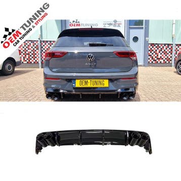 Diffuser geschikt voor Golf 8 | 8R-Look | 2020-2024 | Black, Volkswagen, Nieuw, Ophalen of Verzenden, Achter