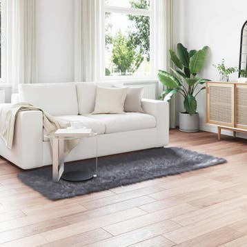 vidaXL Tapijt van imitatie TAFALLA Antracietkleurig 80 x 200, Verzenden, Nieuw