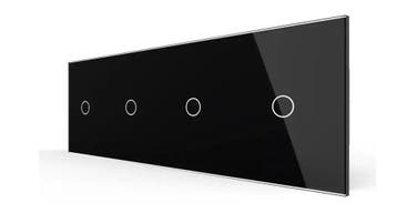 Livolo | Zwart | Touchscreen schakelaar | Dimmer | 1+1+1+1 |, Ophalen of Verzenden, Nieuw, Schakelaar