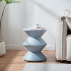 Bijzettafel Kyppeslo rond 47x37 cm lichtblauw [en.casa], Huis en Inrichting, Tafels | Bijzettafels, Verzenden, Nieuw