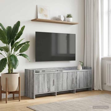 vidaXL TV-kast 130 x 33 x 47 cm Grijs Sonoma Bewerkt hout, Minder dan 50 cm, Verzenden, Nieuw, Minder dan 100 cm