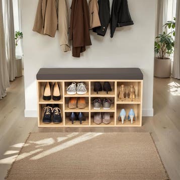 Schoenenkast met zitkussen 103,5x48x30cm, Verzenden, Nieuw