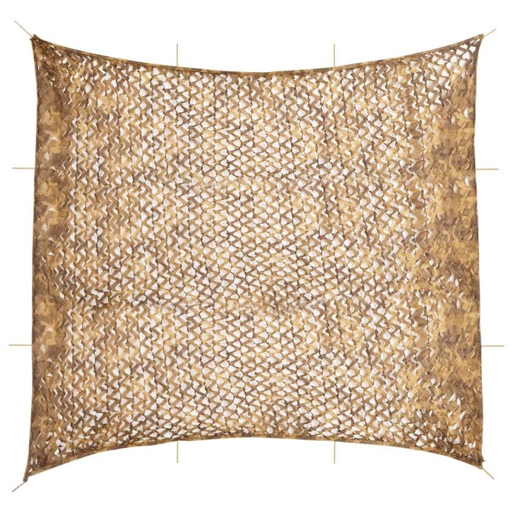 vidaXL Camouflagenet met opbergzak 614x581 cm zandkleurig, Sport en Fitness, Schietsport-accessoires, Nieuw, Verzenden