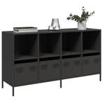 vidaXL Dressoir 135x39x73,5 cm koudgewalst staal zwart, Verzenden, Nieuw, Metaal