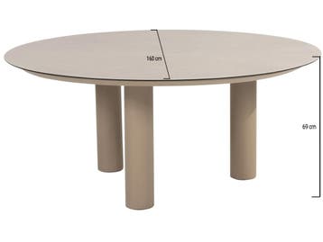 Donato low dining tuintafel met 3 poten 160xH69 cm printed, Ophalen of Verzenden, Nieuw