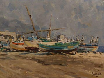 Escuela Impresionista Europea (XX) - Barcas en la Costa
