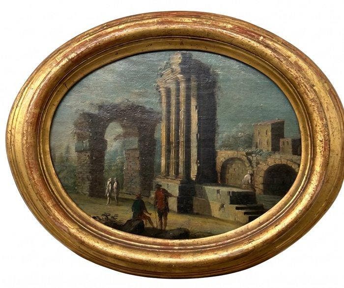 Giovanni Paolo Panini (1692-1765), ambito di - Capriccio, Antiek en Kunst, Kunst | Schilderijen | Klassiek