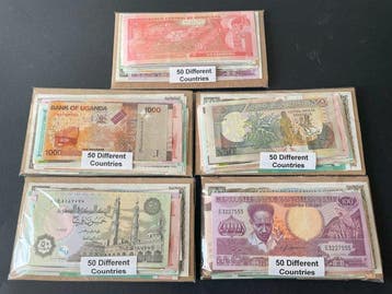 Wereld. - 5 x 50 Different banknotes - 50 Different