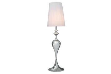 Vloerlamp LUCIE 160 cm wit zilver nylon kap barokstijl wit -, Ophalen of Verzenden, Nieuw