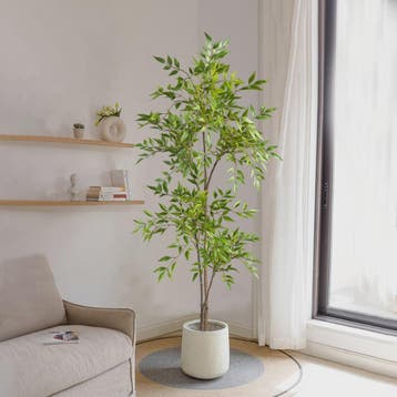 Kunstplant Nandina met Bamboe Bladeren - 75-140cm Hoog, Verzenden