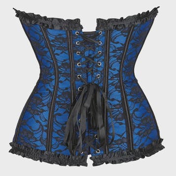 Vintage Floral Kant Corset met Strik & Vetersluiting - Gothi, Verzenden