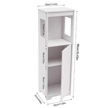 Badkamer Opbergkast met Deur en Planken – Smal Toiletmeubel, Verzenden, Nieuw