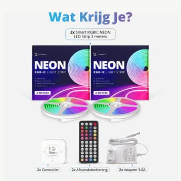 Lideka® RGBIC Neon LED Strip 6 Meter (2 sets van 3m) IP68, Ophalen of Verzenden, Zo goed als nieuw