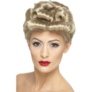 Blonde pruik met opgestoken haar - Damespruiken, Verzenden, Nieuw