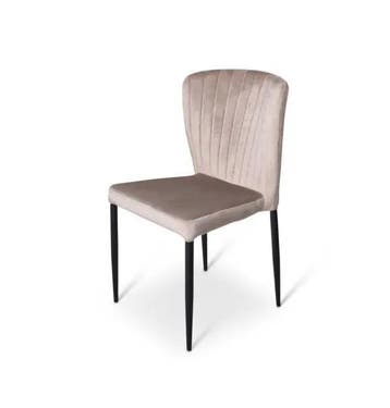 Stapelstoel Brooklyn metalen frame zitting velours Beige, Verzenden, Nieuw