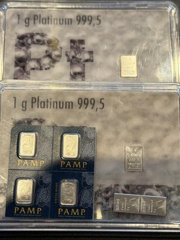 Platina lot 8 x1 gram Valcambi, Pamp Suisse, ESG, Verzenden, Losse munt