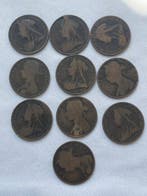 Verenigd Koninkrijk. Victoria. 1 Penny Lot of 10 coins.