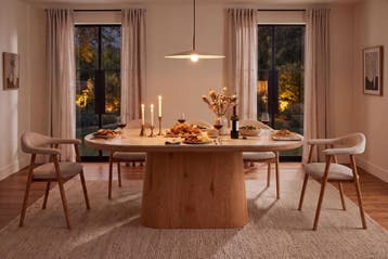 Eettafel UNIQUE 200cm ovaal eikenhout fineer met travertine, Huis en Inrichting, Ophalen of Verzenden, Nieuw