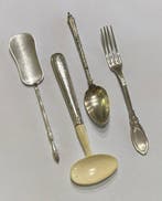 Lepel (4) - .800 zilver, .950 zilver - Franse Zilveren