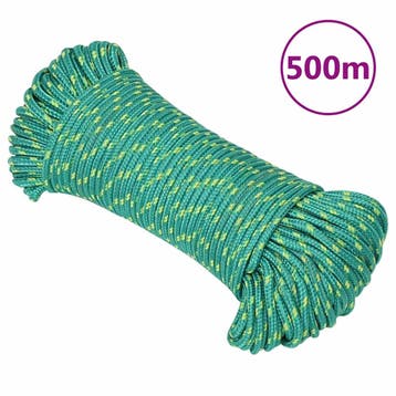 vidaXL Boottouw 4 mm 500 m polypropyleen groen, Verzenden, Nieuw